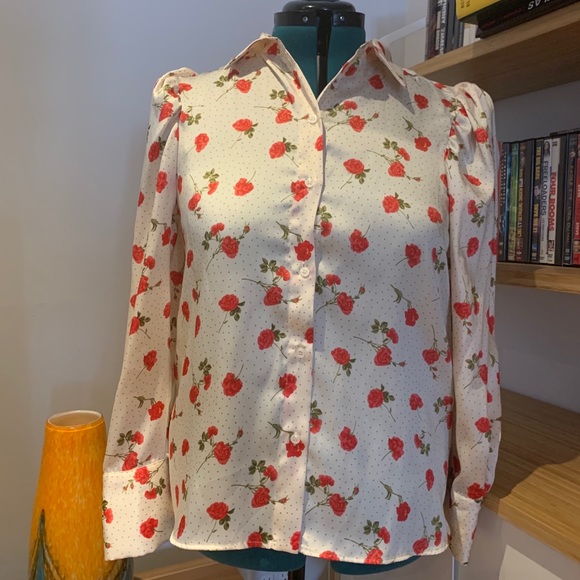Floral blouse with epaulettes - Picture 2 of 3